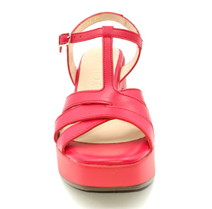 WONDERS Sandalo con cinturino in pelle rosso Q77