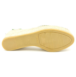 MACARENA Espadrillas platform con cinturino camoscio verde K27