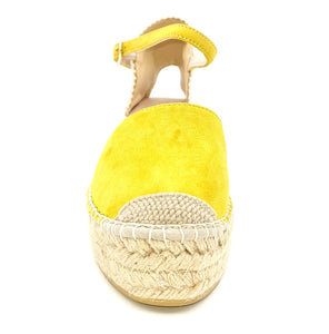 MACARENA Espadrillas platform con cinturino camoscio giallo K26