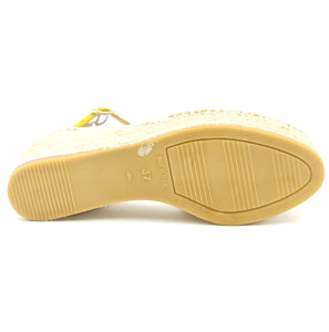 MACARENA Espadrillas platform con cinturino camoscio giallo K26