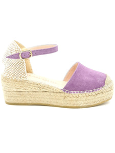 MACARENA Espadrillas platform con cinturino camoscio lilla K25