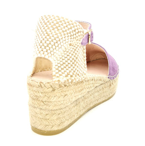 MACARENA Espadrillas platform con cinturino camoscio lilla K25