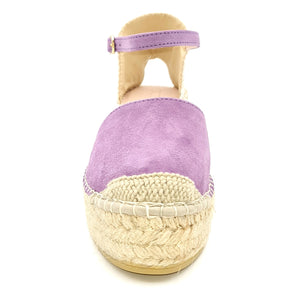 MACARENA Espadrillas platform con cinturino camoscio lilla K25