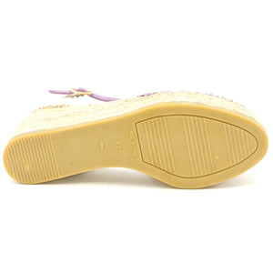 MACARENA Espadrillas platform con cinturino camoscio lilla K25