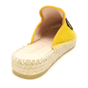 MACARENA Espadrillas sabot flatform giallo ricamo K31