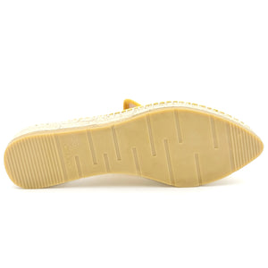 MACARENA Espadrillas sabot flatform giallo ricamo K31