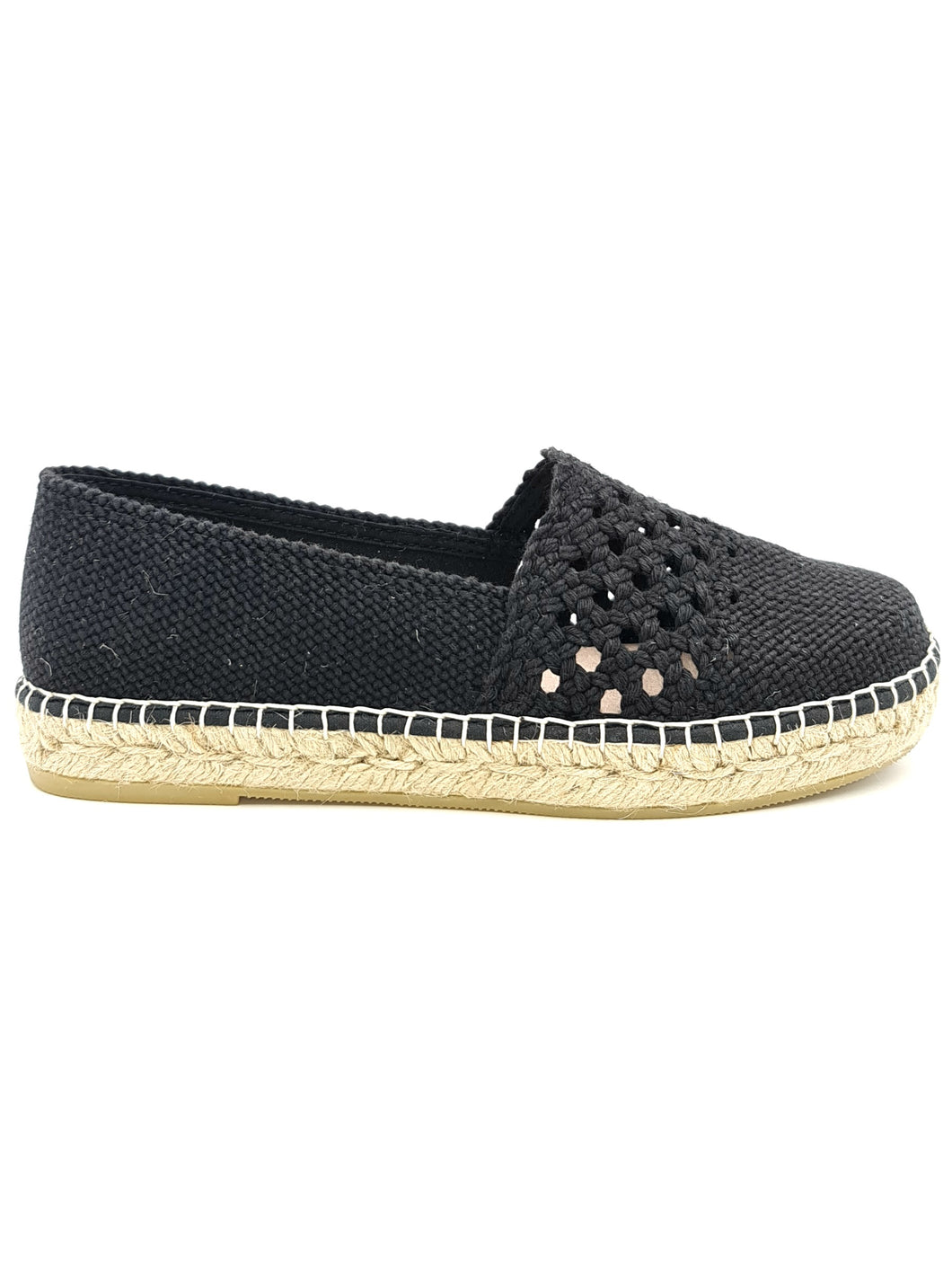 MACARENA Espadrillas platform tessuto nero K15