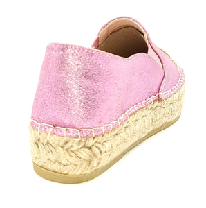 MACARENA Espadrillas platform laminato rosa K19