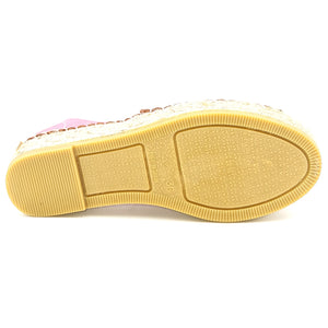 MACARENA Espadrillas platform laminato rosa K19