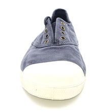 Carica l&#39;immagine nel visualizzatore di Gallery, NATURAL WORLD Sneakers senza lacci tessuto lavato used blu T16