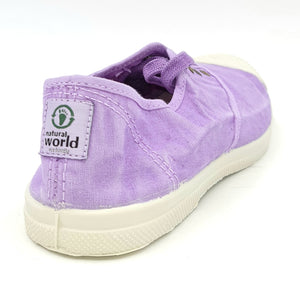 NATURAL WORLD Sneakers senza lacci tessuto lavato used lilla T17