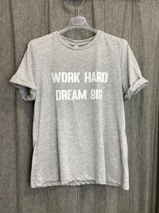 TENSIONE IN | T-shirt grigia stampa DREAM