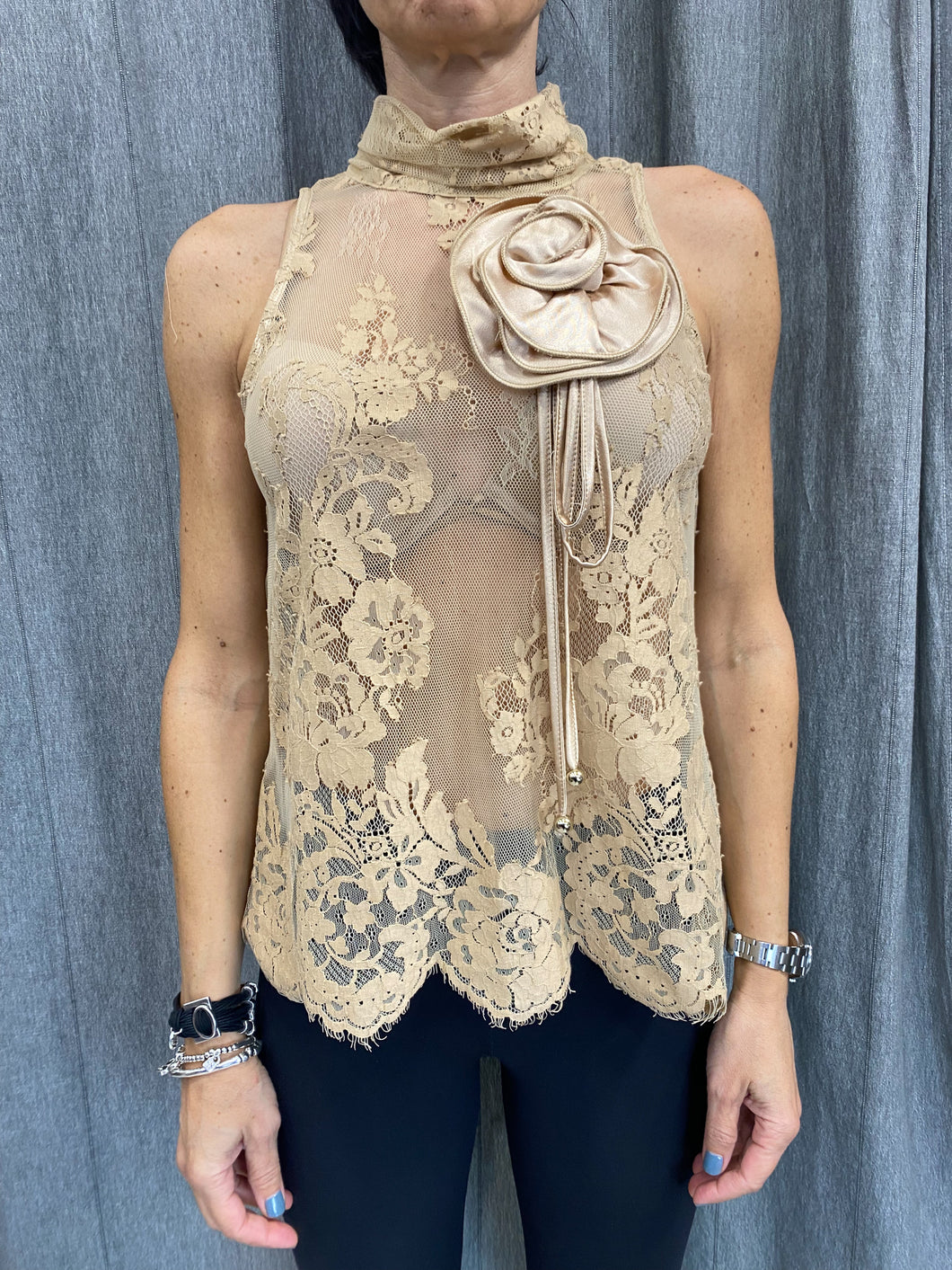 TENSIONE IN | CAMICIA PIZZO BEIGE